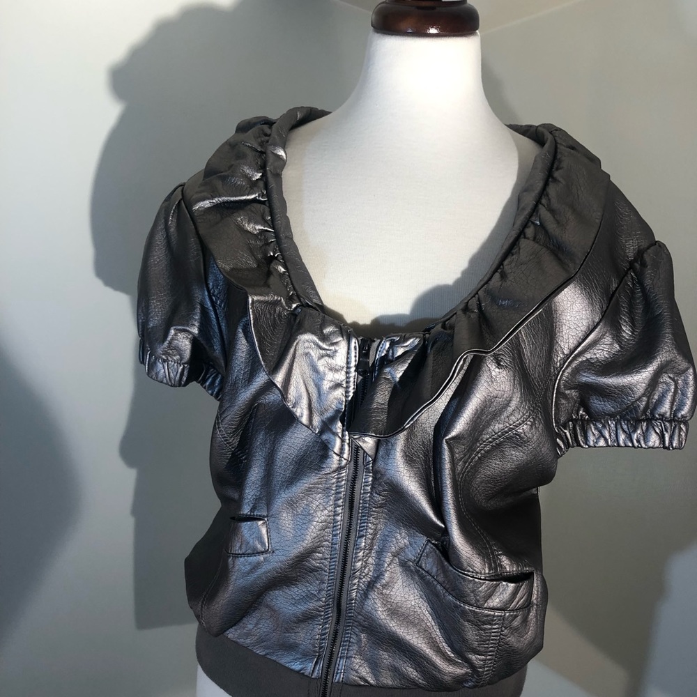 Ashley Stewart Faux Leather vest/jacket; size 1X